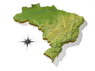Brazil High resolution 3D relief maps 3D model