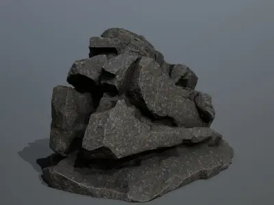 Mountain rock Low-poly 3D model