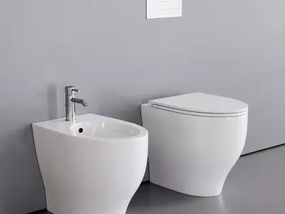 Esedra by SDR Ceramiche Fox WC Low-poly 3D model