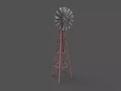 Vintage Windmill Low-poly  Low-poly 3D model