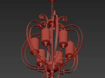 Chalon 6 Light Chandelier 3D model