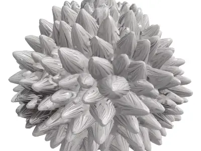 Abstract Organic Spiked Sphere Low-poly 3D model
