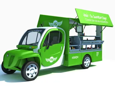 Set of 2 Food Trucks 3D model