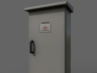 PBR Electric Box LightGrey V5 Low-poly 3D model