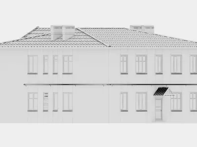 Two-story residential building  Free 3D model