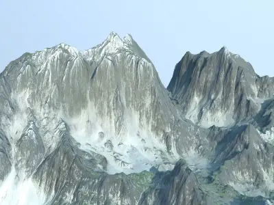 mountains mountain with snow 3D model