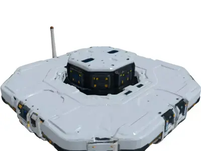 SciFi Hexagonal Landing Platform Low-poly 3D model