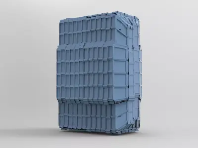 Cyberpunk Tower Grid window Block 3 3D model