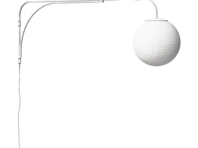 Lamp on a stand made of brass and opaline Moricio 3D model