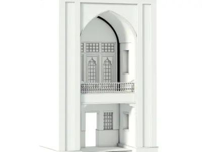Old Turkish Arched Window Set 143 Islamic Architecture 3D print model