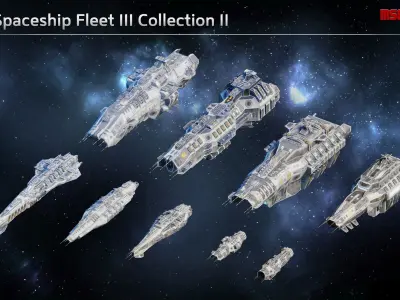 Spaceship Fleet III Collection 3D Model Pack