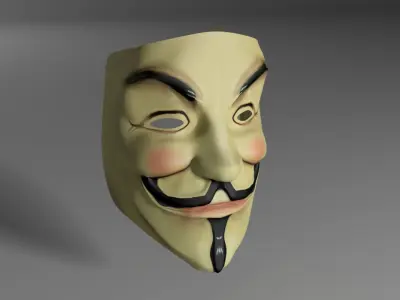 V for Vendetta and Anonymous mask Low-poly 3D model