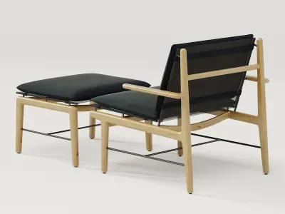 DWR Finn lounge chair and  Finn ottoman 3D model
