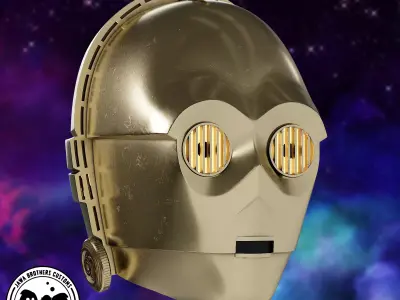 C3PO Helmet STL 3D print model