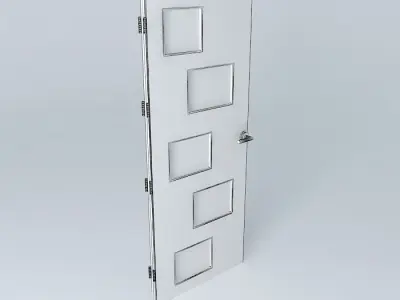 3D door, very detail with glass, lock and hinger. Free 3D model