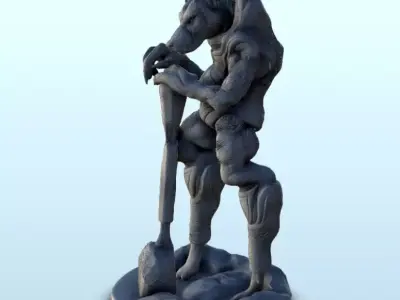 Alien warrior with dog head 9 - Future Sci-Fi SF Post apocalypti 3D print model
