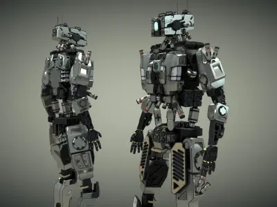 robot rigged design  3D model