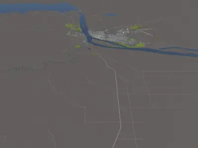 Pierre South Dakota USA 50x50km 3D model