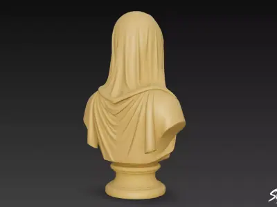 Greek Goddess Hestia Bust Low-poly 3D model