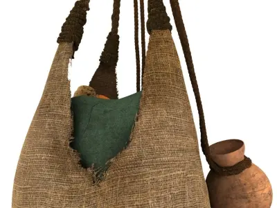 The Bag basket hanging from hook 3D model