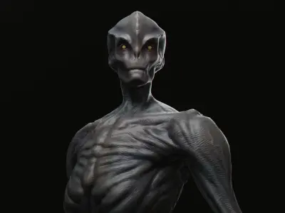 Alien humanoid Low-poly 3D model get