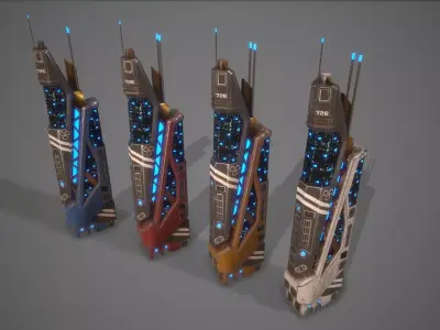 Sci-Fi Building-06 Low-poly 3D model