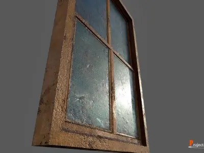 Window Old Factory LowPoly-Version 03 Low-poly 3D model