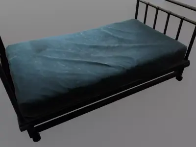 Hospital Bed Animated Rigged Low-poly 3D model