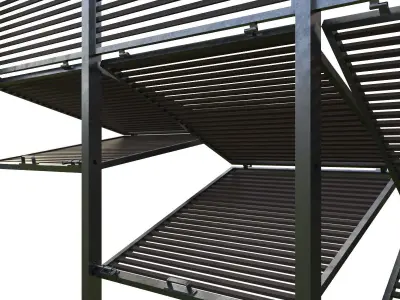 Shutters 7 slat wall design for windows and doors 3D model