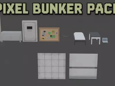 PixelBunker - Stylized Low Poly Props with Pixel Art Textures Low-poly 3D model