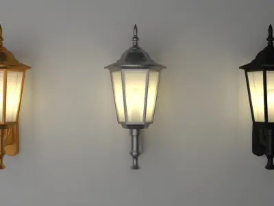  lamp 3d model  by  3 materials 3D model
