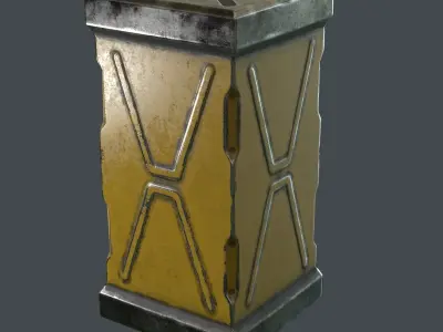 Scifi Industrial Crate Low-poly 3D model