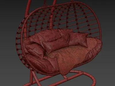Hanging Garden swing cocoon rattan 3D model