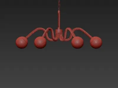 Industrial chandelier with balls hanging from it 3D model