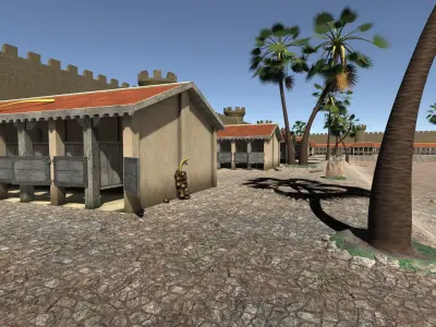 Medieval Stable Low-poly 3D model