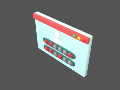 Website Login Incorrect Password Icon v1 004 Low-poly 3D model