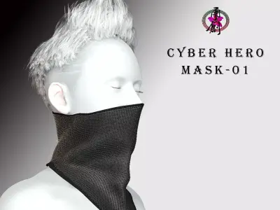 Cyber Hero - Mask01 Low-poly 3D model