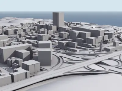 Game City Island Low-poly 3D model