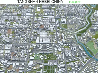 Tangshan Hebei China 60km Low-poly 3D model