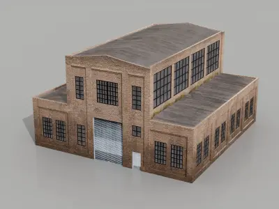 Industrial building 002 Low-poly 3D model