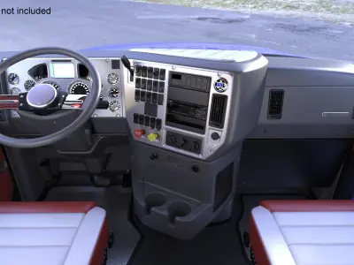  Freight Truck with Liquefied Natural Gas Transport Trailer Rigged for Cinema 4D 