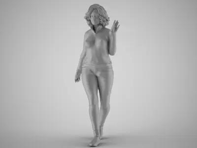 Girl Greetings from Afar 3D print model