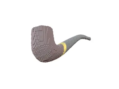 Voxel Tobacco Pipe v1 002 Low-poly 3D model