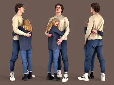 Couple in Love 3D model