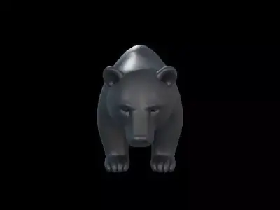 Minimalist Black Bear Sculpture 3D print model