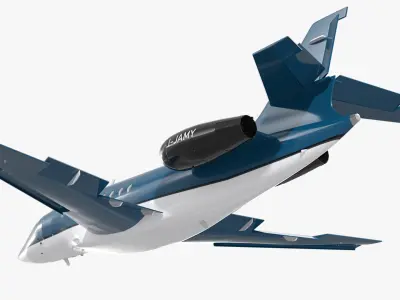  Falcon Business Jet Dassault 2000 Grey Rigged for Cinema 4D 