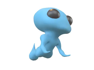 Alien Baby v1 003 Low-poly 3D model