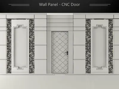 Interior design Wall panel model CNC Door 3D model