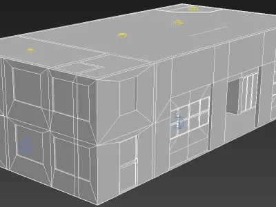 Garage brick building Low-poly 3D model purchase