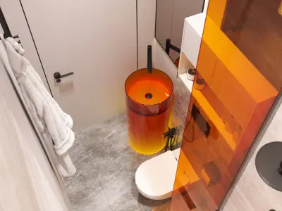 white bathroom 3D model